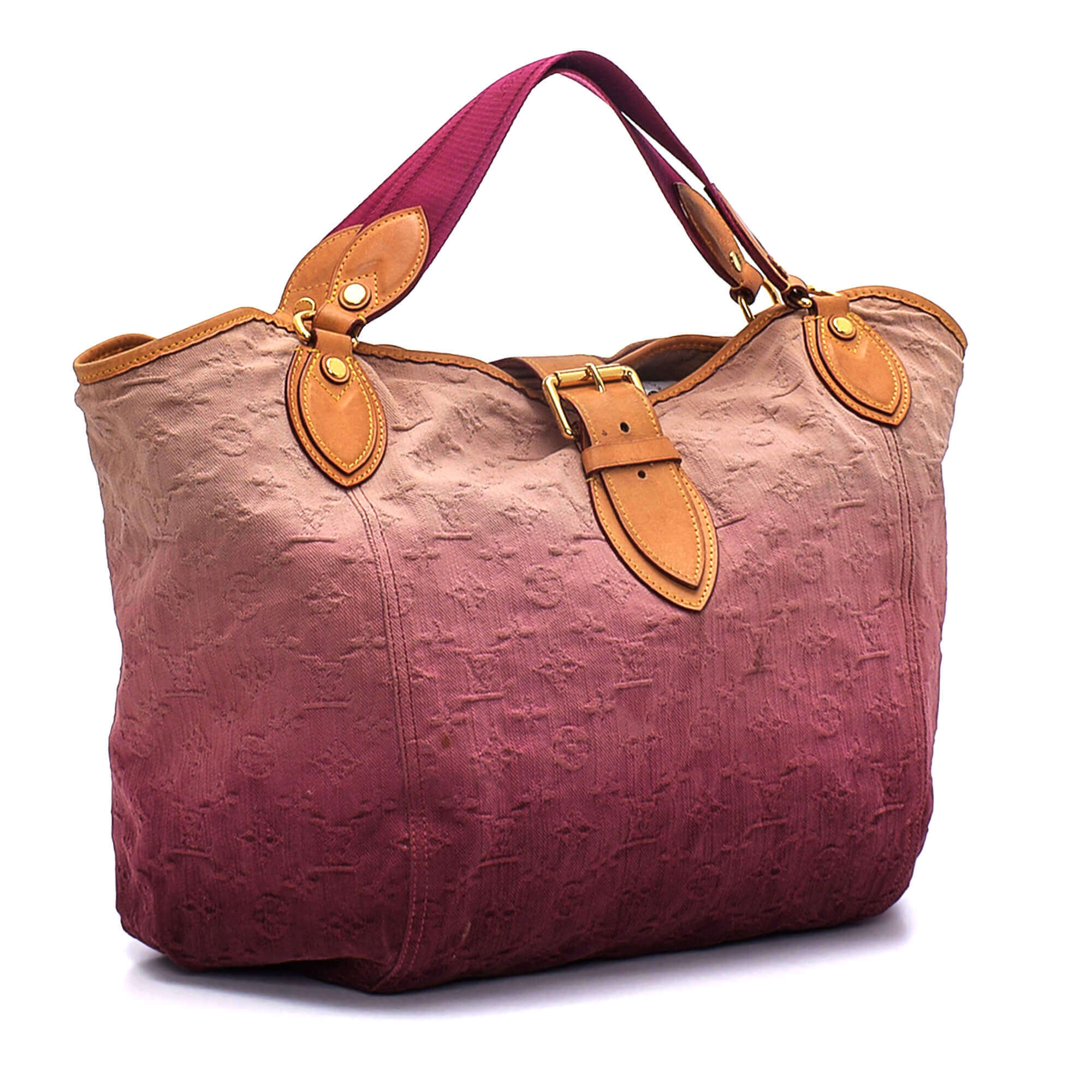 Louis Vuitton - Pink and Beige Gradient Monogram Denim Limited Edition Sunbeam Hobo Bag